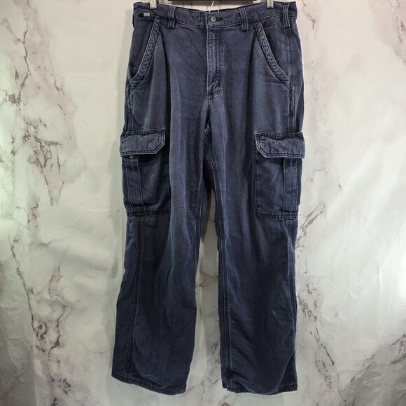 Carhartt Pants Mens 34 X 30 Blue FR Fire Resistant Canvas Cargo Carpenter - Picture 4 of 13